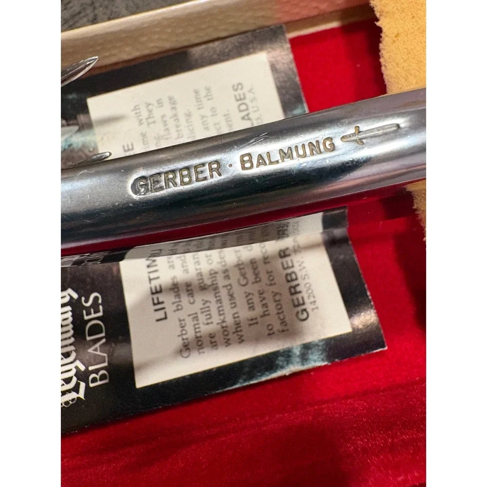 Vintage Gerber Balmung Carving Knife & Siegfried Fork Set Boxed Legendary Blades